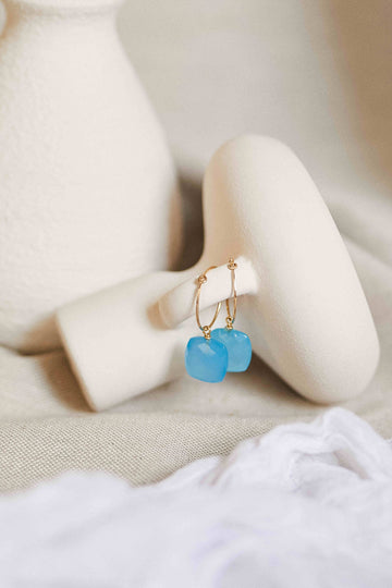 Charms calcedonia blue de Adalia Concept de oro de 18 quilates
