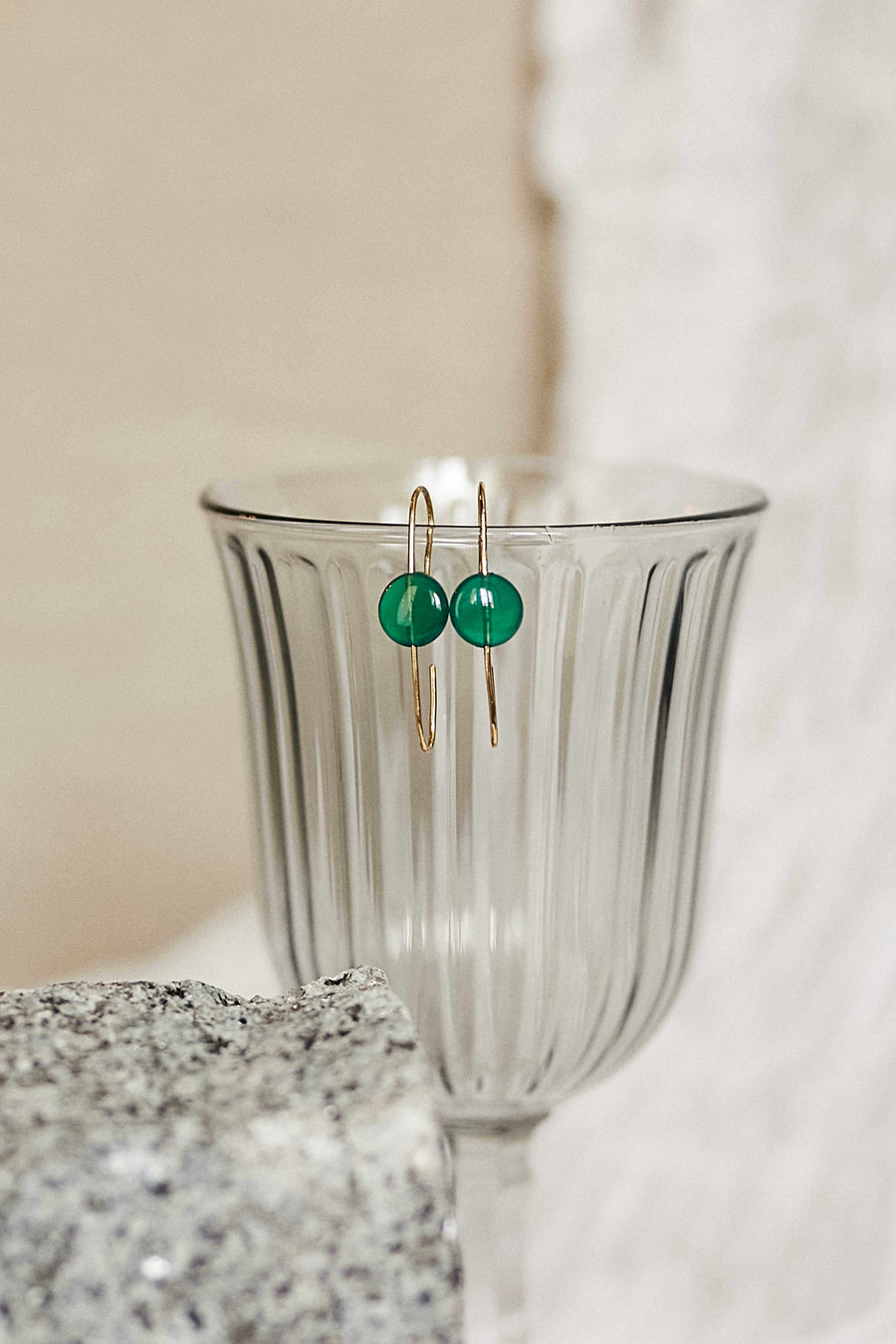 Pendientes oval green de Adalia Concept oro de 18 quilates 2