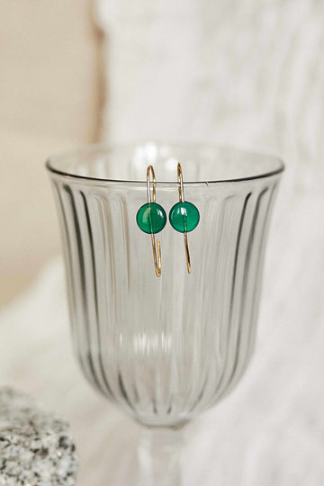 Pendientes oval green de Adalia Concept oro de 18 quilates