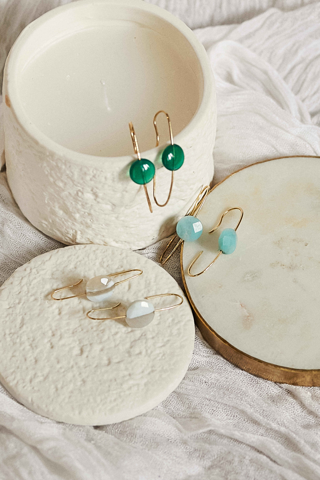 Pendientes oval green de Adalia Concept oro de 18 quilates 1