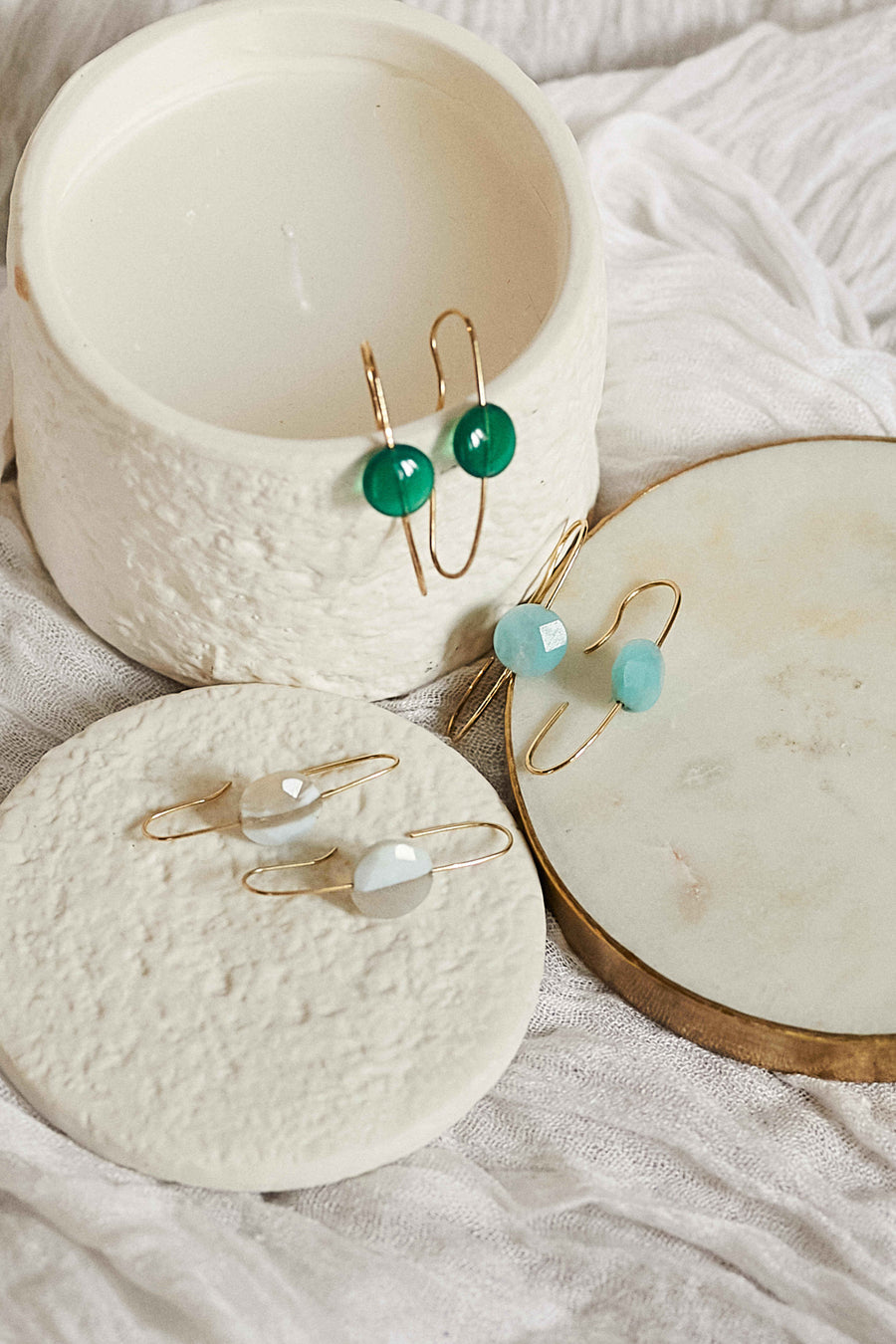 Pendientes oval green de Adalia Concept oro de 18 quilates 1