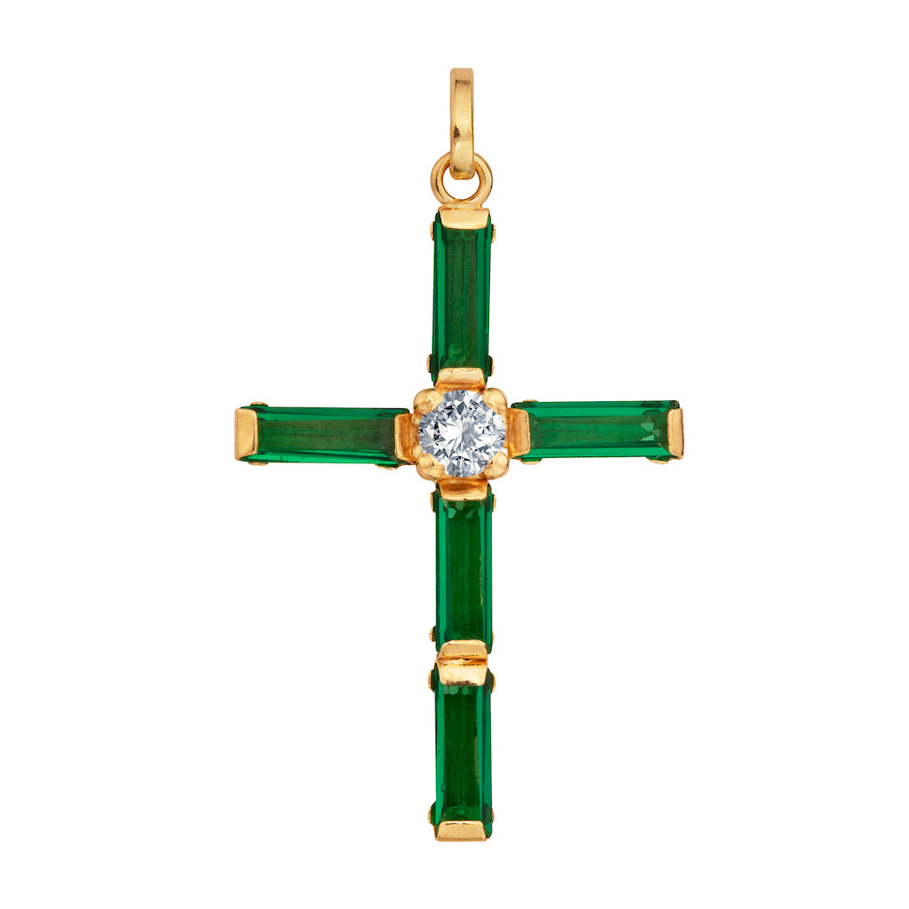 Colgante cruz mia esmeralda ADALIA CONCEPT oro de 18 quilates