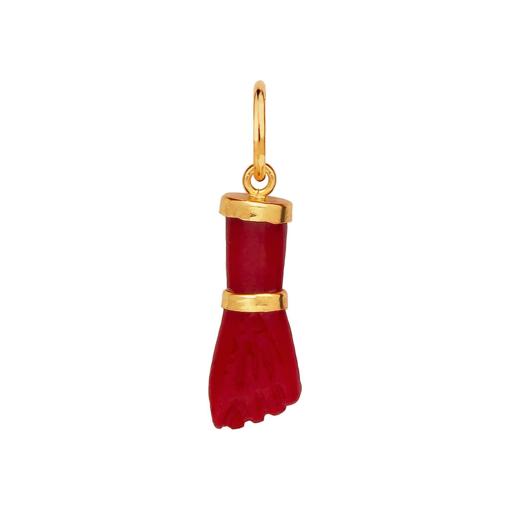 Colgante Figa coral de Adalia Concept oro de 18 quilates